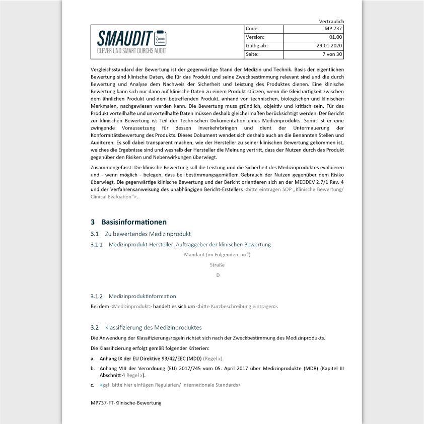 MP.737 - F&T Klinische Bewertung - SMAUDIT - DIN EN ISO 13485