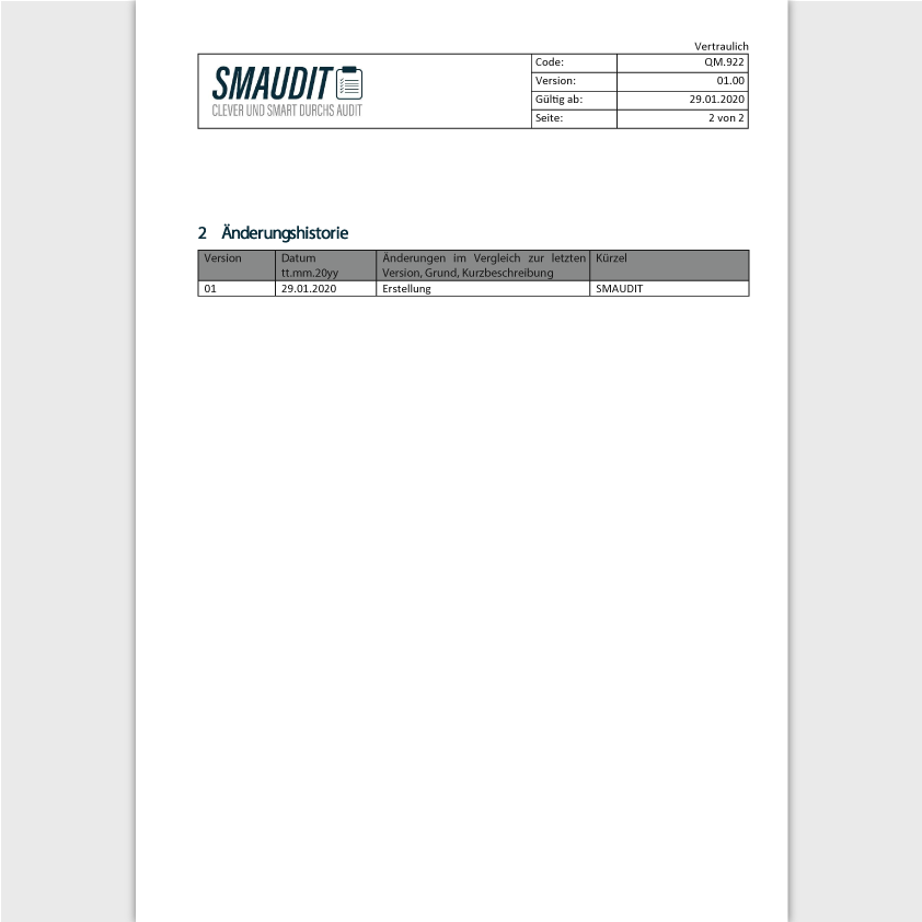 QM.922 - F&T Auditprogramm - SMAUDIT - DIN EN ISO 9001
